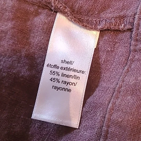 Maurices dark brown ruffled & button accent, rolled cuff, open jacket Sz  M - Picture 8 of 8